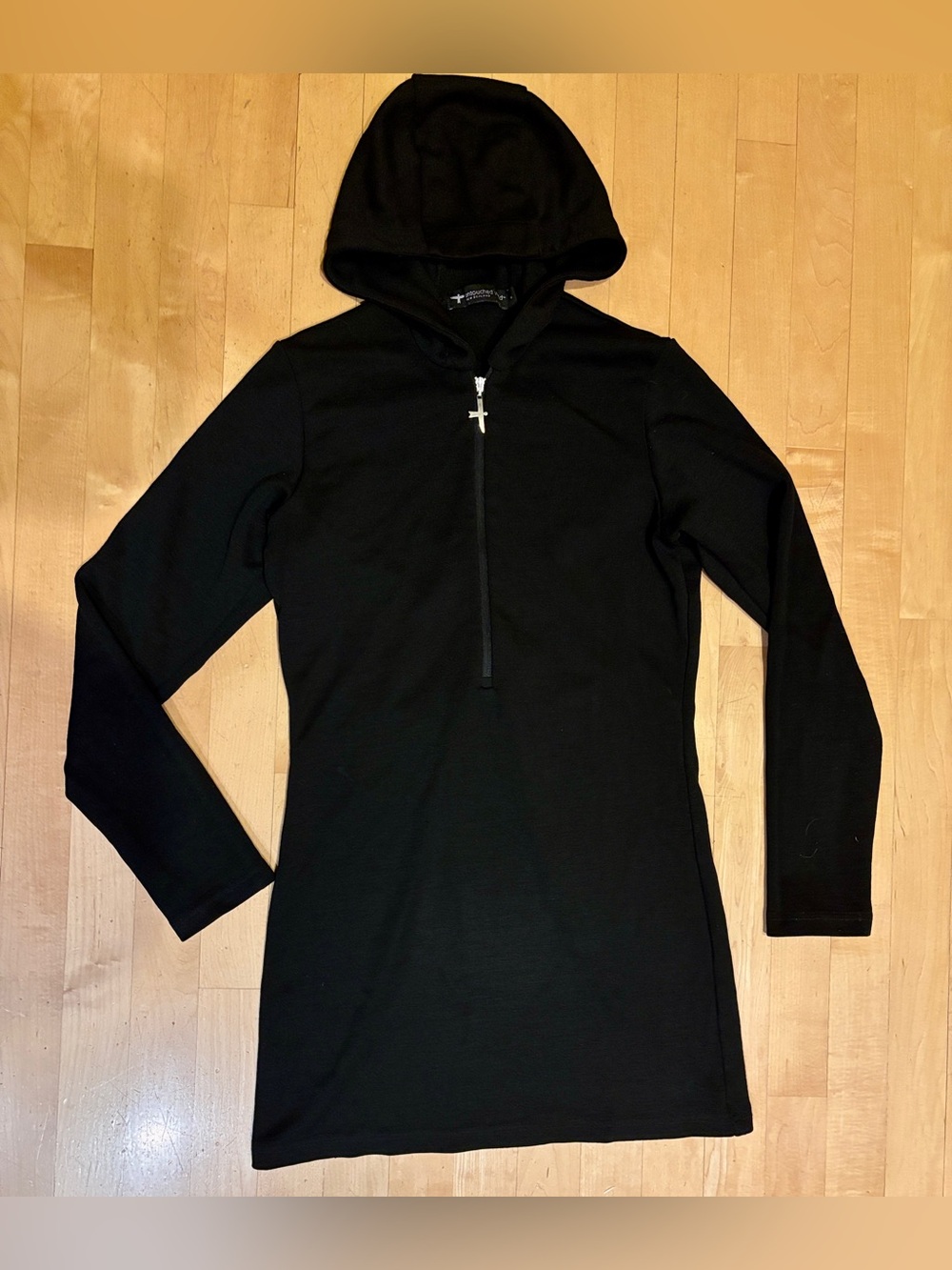 Untouched World  Wool Blend Half-Zip Women’s Hoodie Black ($275 if new) - US 4